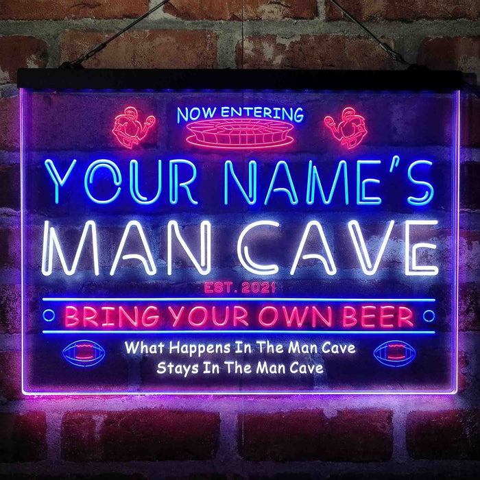Personalized National Football Bar Deluxe App-Enabled 3-Color LED Light Sign - Way Up Gifts