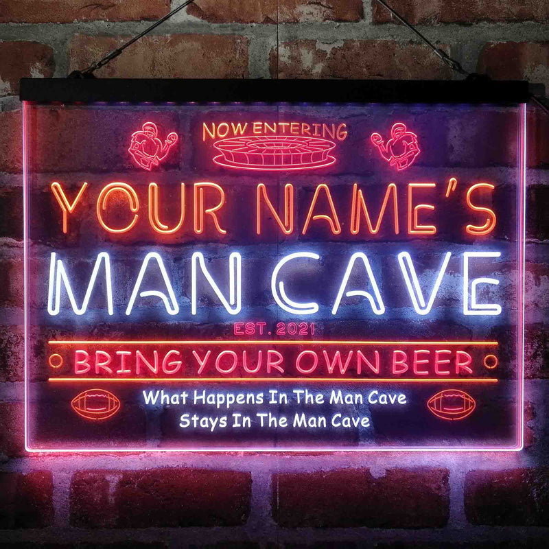 Personalized National Football Bar Deluxe App-Enabled 3-Color LED Light Sign - LED Gift Works