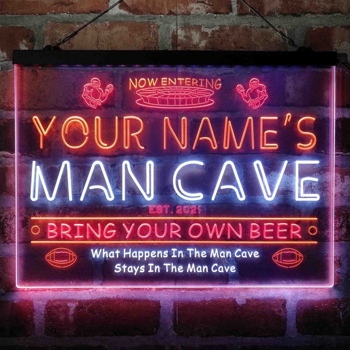 Personalized National Football Bar Deluxe App-Enabled 3-Color LED Light Sign - Way Up Gifts