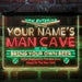 Personalized Baseball Man Cave Deluxe App-Enabled 3-Color LED Light Sign - Way Up Gifts