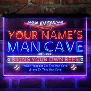Personalized Baseball Man Cave Deluxe App-Enabled 3-Color LED Light Sign - LED Gift Works