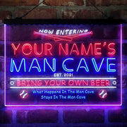 Personalized Baseball Man Cave Deluxe App-Enabled 3-Color LED Light Sign - LED Gift Works