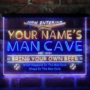 Personalized Baseball Man Cave Deluxe App-Enabled 3-Color LED Light Sign - LED Gift Works