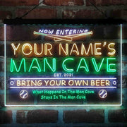 Personalized Baseball Man Cave Deluxe App-Enabled 3-Color LED Light Sign - LED Gift Works