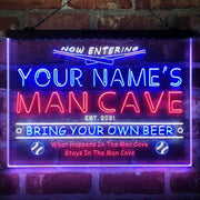 Personalized Baseball Man Cave Deluxe App-Enabled 3-Color LED Light Sign - LED Gift Works