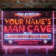 Personalized Baseball Man Cave Deluxe App-Enabled 3-Color LED Light Sign - LED Gift Works