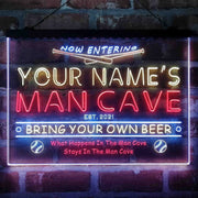 Personalized Baseball Man Cave Deluxe App-Enabled 3-Color LED Light Sign - LED Gift Works