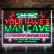Personalized Basketball Man Cave Deluxe App-Enabled 3-Color LED Light Sign - LED Gift Works