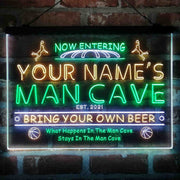 Personalized Basketball Man Cave Deluxe App-Enabled 3-Color LED Light Sign - LED Gift Works
