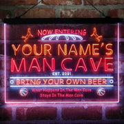 Personalized Basketball Man Cave Deluxe App-Enabled 3-Color LED Light Sign - LED Gift Works