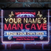 Personalized Basketball Man Cave Deluxe App-Enabled 3-Color LED Light Sign - LED Gift Works