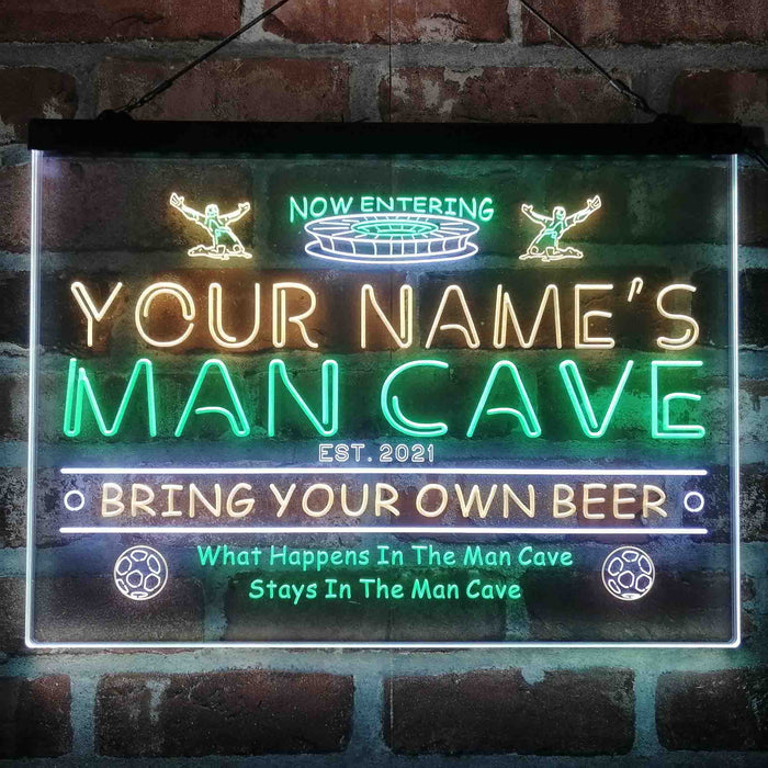Personalized Soccer Man Cave Deluxe App-Enabled 3-Color LED Light Sign - Way Up Gifts