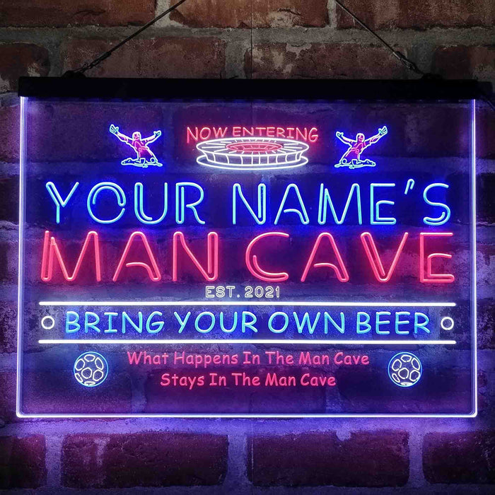 Personalized Soccer Man Cave Deluxe App-Enabled 3-Color LED Light Sign - Way Up Gifts