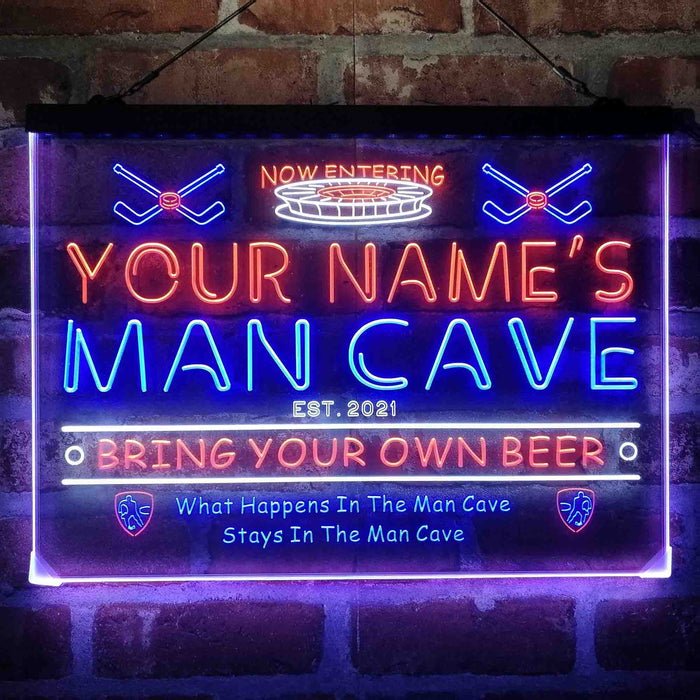 Personalized Ice Hockey Sport Deluxe App-Enabled 3-Color LED Light Sign - Way Up Gifts