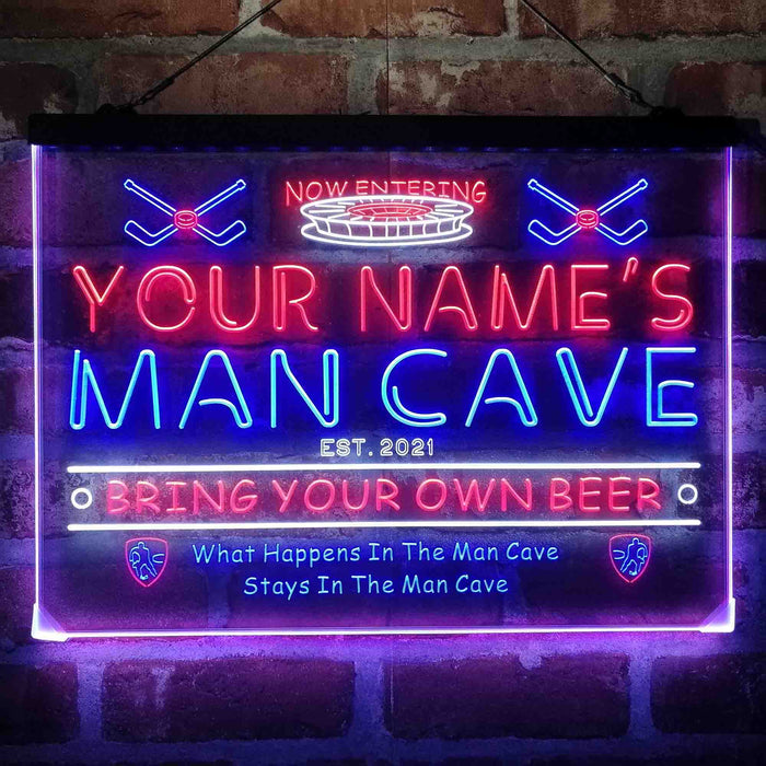 Personalized Ice Hockey Sport Deluxe App-Enabled 3-Color LED Light Sign - Way Up Gifts
