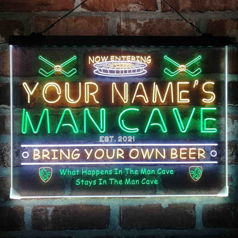 Personalized Ice Hockey Sport Deluxe App-Enabled 3-Color LED Light Sign - LED Gift Works