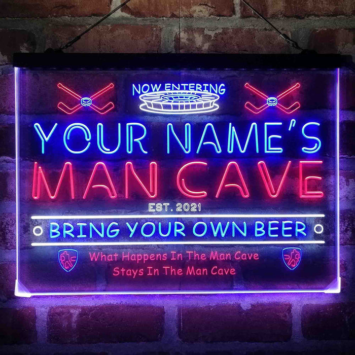 Personalized Ice Hockey Sport Deluxe App-Enabled 3-Color LED Light Sign - Way Up Gifts