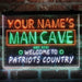 Personalized Patriots Country Man Cave Deluxe App-Enabled 3-Color LED Light Sign - Way Up Gifts