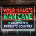 Personalized Patriots Country Man Cave Deluxe App-Enabled 3-Color LED Light Sign - Way Up Gifts