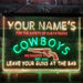 Personalized Cowboys Gun Bar Deluxe App-Enabled 3-Color LED Light Sign - Way Up Gifts