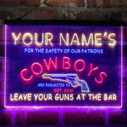 Personalized Cowboys Gun Bar Deluxe App-Enabled 3-Color LED Light Sign - LED Gift Works