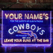 Personalized Cowboys Gun Bar Deluxe App-Enabled 3-Color LED Light Sign - LED Gift Works