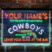 Personalized Cowboys Gun Bar Deluxe App-Enabled 3-Color LED Light Sign - LED Gift Works