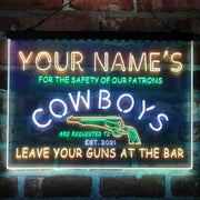 Personalized Cowboys Gun Bar Deluxe App-Enabled 3-Color LED Light Sign - LED Gift Works
