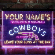 Personalized Cowboys Gun Bar Deluxe App-Enabled 3-Color LED Light Sign - LED Gift Works
