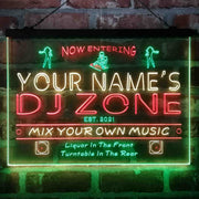 Personalized DJ Zone Music Disco Deluxe App-Enabled 3-Color LED Light Sign - LED Gift Works