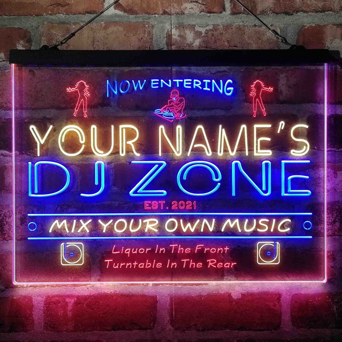 Personalized DJ Zone Music Disco Deluxe App-Enabled 3-Color LED Light Sign - Way Up Gifts
