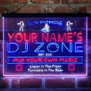 Personalized DJ Zone Music Disco Deluxe App-Enabled 3-Color LED Light Sign - LED Gift Works