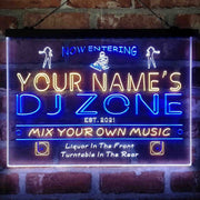 Personalized DJ Zone Music Disco Deluxe App-Enabled 3-Color LED Light Sign - LED Gift Works