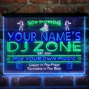 Personalized DJ Zone Music Disco Deluxe App-Enabled 3-Color LED Light Sign - LED Gift Works