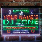 Personalized DJ Zone Music Disco Deluxe App-Enabled 3-Color LED Light Sign - LED Gift Works