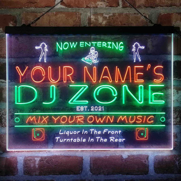 Personalized DJ Zone Music Disco Deluxe App-Enabled 3-Color LED Light Sign - Way Up Gifts