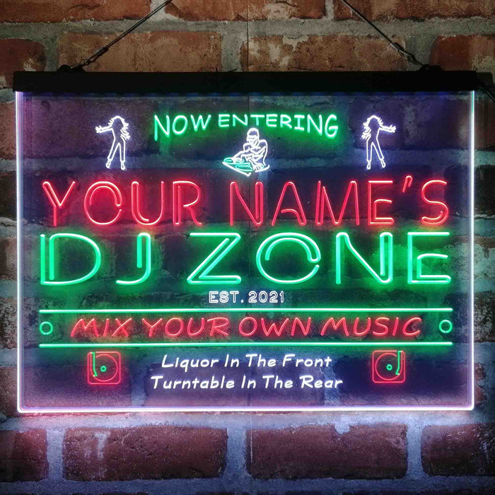 Personalized DJ Zone Music Disco Deluxe App-Enabled 3-Color LED Light Sign - Way Up Gifts