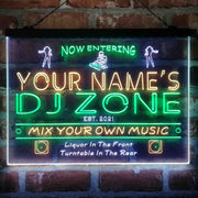 Personalized DJ Zone Music Disco Deluxe App-Enabled 3-Color LED Light Sign - LED Gift Works