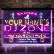 Personalized DJ Zone Music Disco Deluxe App-Enabled 3-Color LED Light Sign - LED Gift Works