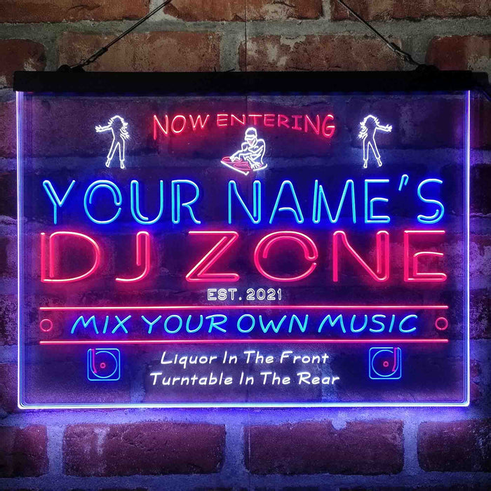 Personalized DJ Zone Music Disco Deluxe App-Enabled 3-Color LED Light Sign - Way Up Gifts