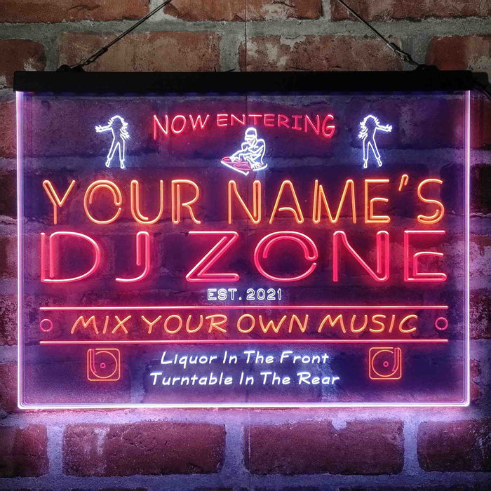 Personalized DJ Zone Music Disco Deluxe App-Enabled 3-Color LED Light Sign - Way Up Gifts