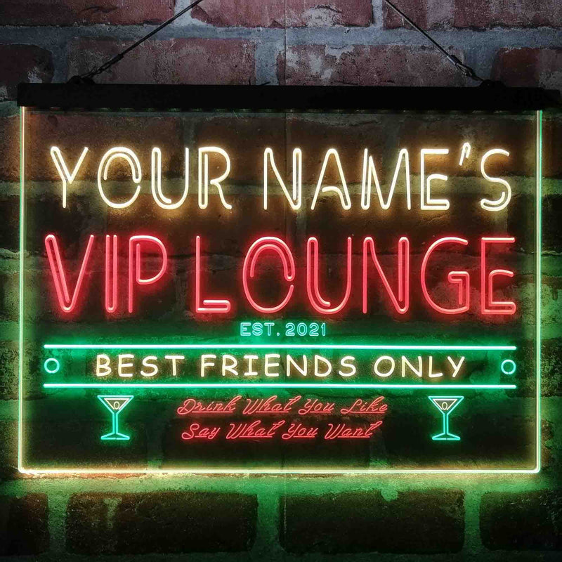 Personalized VIP Lounge Bar Deluxe App-Enabled 3-Color LED Light Sign - LED Gift Works