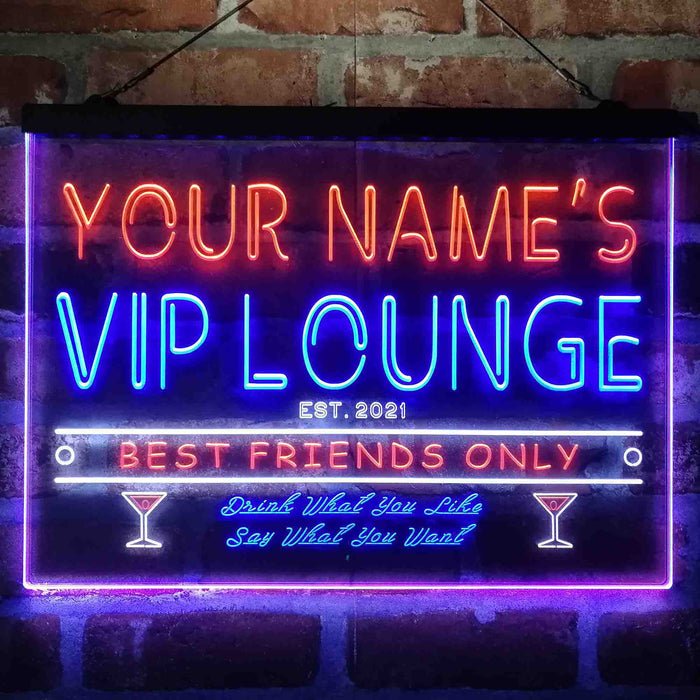 Personalized VIP Lounge Bar Deluxe App-Enabled 3-Color LED Light Sign - Way Up Gifts