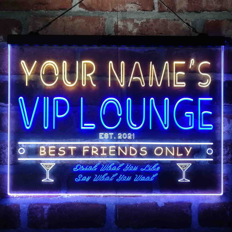 Personalized VIP Lounge Bar Deluxe App-Enabled 3-Color LED Light Sign - LED Gift Works
