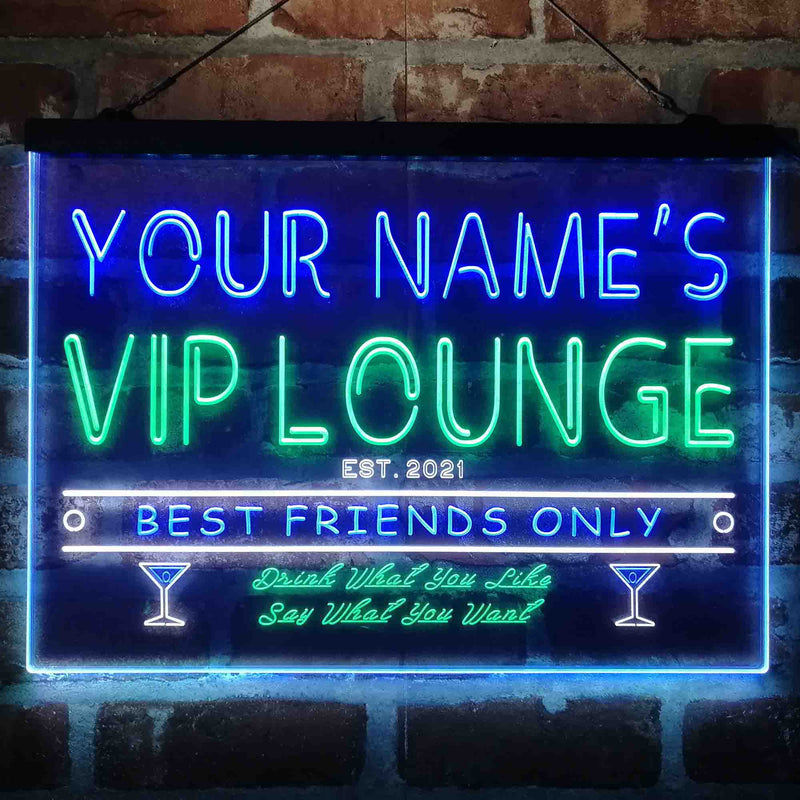 Personalized VIP Lounge Bar Deluxe App-Enabled 3-Color LED Light Sign - LED Gift Works