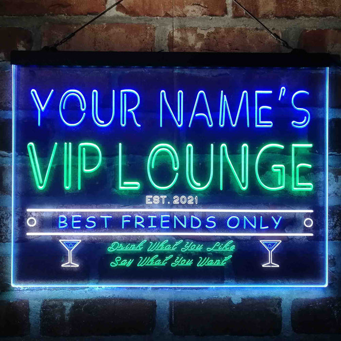 Personalized VIP Lounge Bar Deluxe App-Enabled 3-Color LED Light Sign - Way Up Gifts