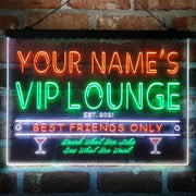 Personalized VIP Lounge Bar Deluxe App-Enabled 3-Color LED Light Sign - LED Gift Works