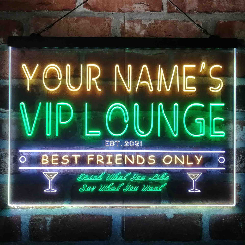 Personalized VIP Lounge Bar Deluxe App-Enabled 3-Color LED Light Sign - LED Gift Works