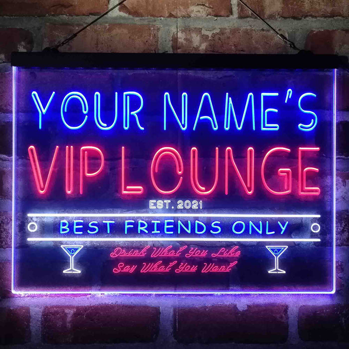 Personalized VIP Lounge Bar Deluxe App-Enabled 3-Color LED Light Sign - Way Up Gifts
