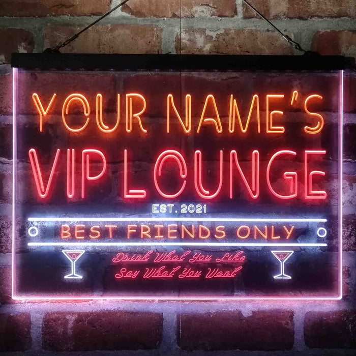 Personalized VIP Lounge Bar Deluxe App-Enabled 3-Color LED Light Sign - Way Up Gifts